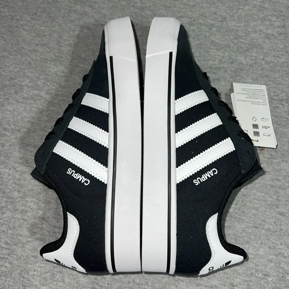 Adidas Campus‎ Vulc J Black White Retro Sneakers Womens 6.5 Kids 4.5 IH8038